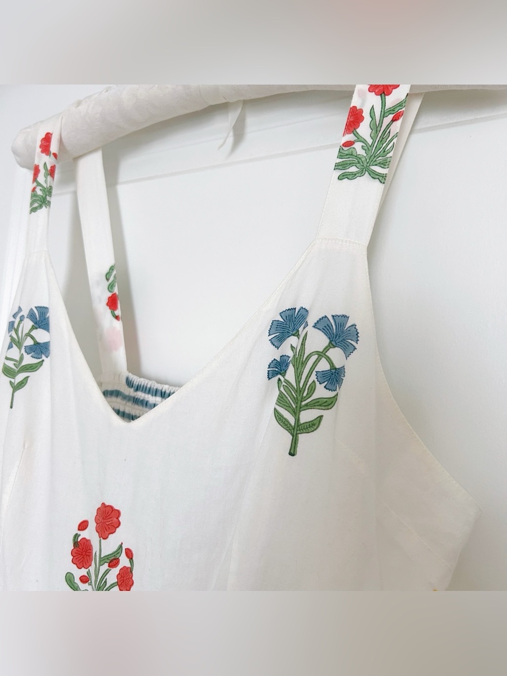 Daydress UK Maeve White Floral Tiered Dress Blockprint No Size - Picture 8 of 9